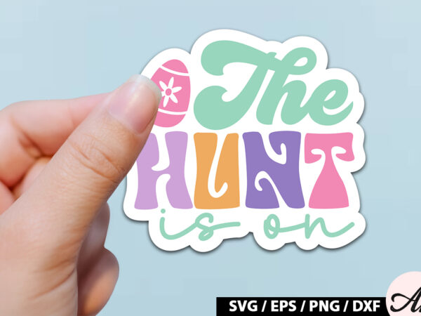 The hunt is on retro sticker t shirt designs for sale