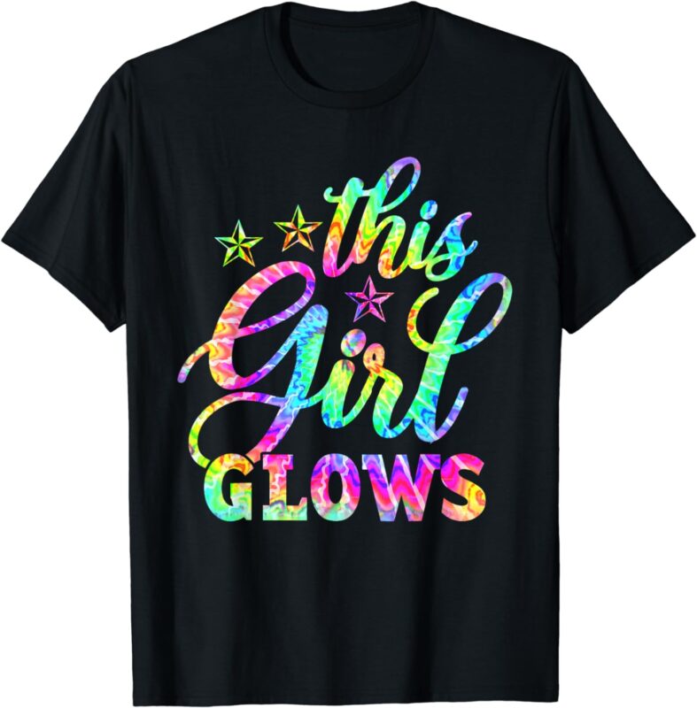 This Girl Glows for Kids Women & Girls Tie Dye T-Shirt