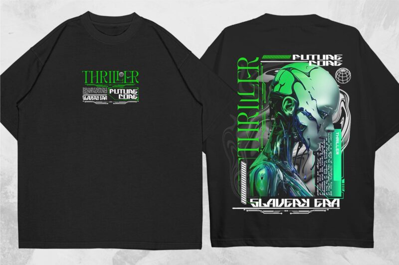 Futuristic Streetwear Chrome T-shirt Designs Bundle, Futuristic Chrome brutalism, Cybercore Streetwear Design