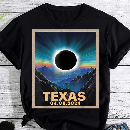 Total Solar Eclipse 2024 Texas Vintage T-Shirt