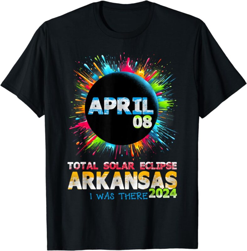 Total Solar Eclipse Arkansas 2024 Colorful Totality T-Shirt