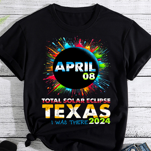 Total Solar Eclipse Texas 2024 Colorful Totality T-Shirt