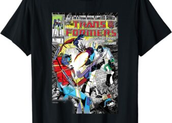 Transformers Vintage Faded Optimus vs. Megatron Comic Cover T-Shirt
