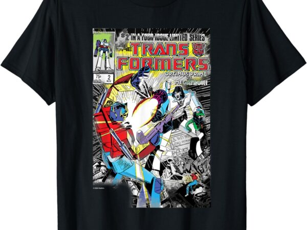 Transformers vintage faded optimus vs. megatron comic cover t-shirt