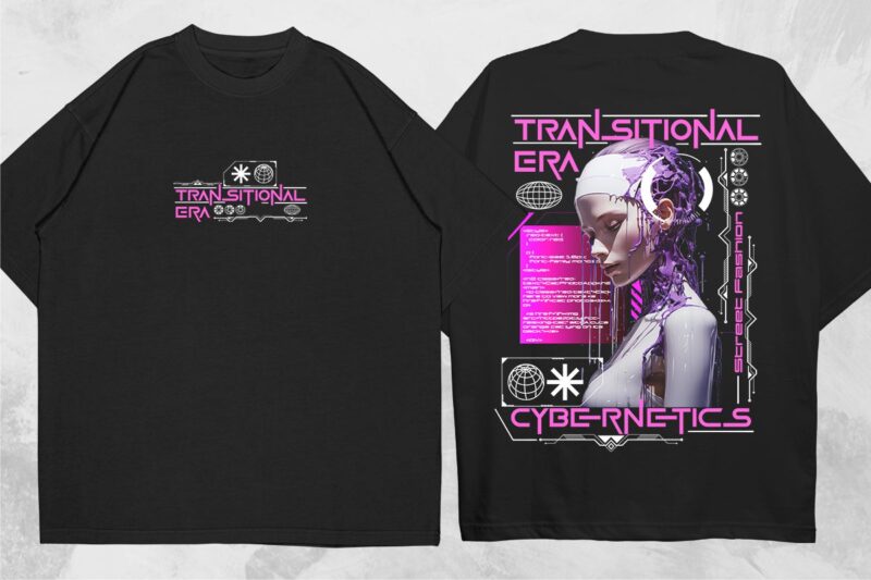 Futuristic Streetwear Chrome T-shirt Designs Bundle, Futuristic Chrome brutalism, Cybercore Streetwear Design