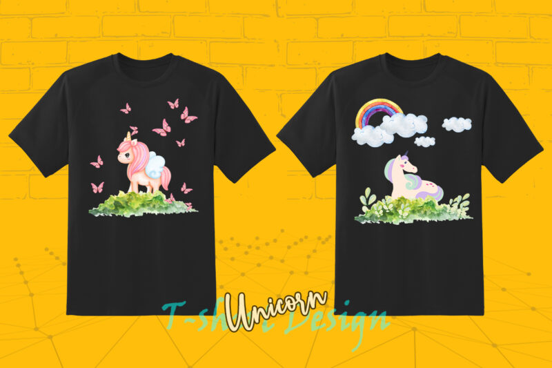 Unicorn Illustration and Seamless Pattern Combo Bundle