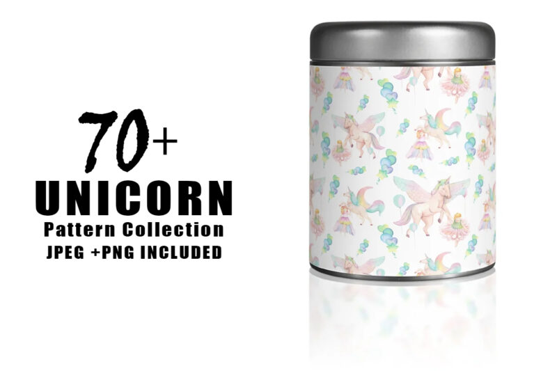 Unicorn Illustration and Seamless Pattern Combo Bundle