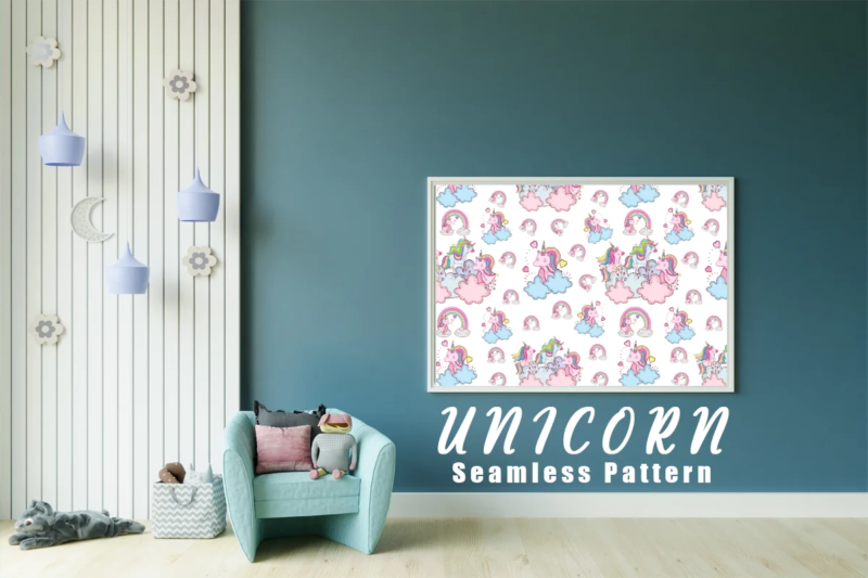 Unicorn Illustration and Seamless Pattern Combo Bundle