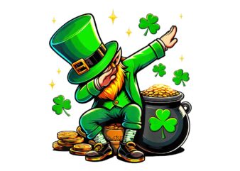 Leprechaun Dabbing St Patrick’s Day Png, Leprechaun Irish Png t shirt vector graphic