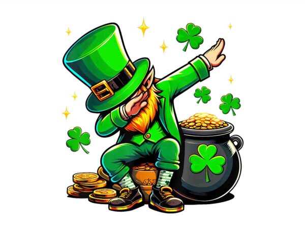 Leprechaun dabbing st patrick’s day png, leprechaun irish png t shirt vector graphic