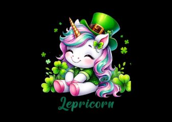 Lepricorn St Patrick’s Day Png, Unicorn Cute Saint Pattys Png, Lepricorn Png