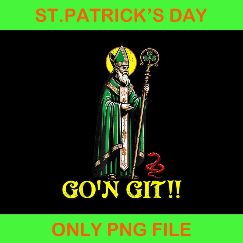 G’ON GIT Funny St Patrick’s Day Shamrock St Patty Party Irish Png, G’on Git Patrick Day Png