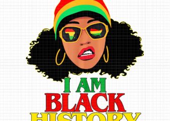 I Am Black History Women Png, Girl History Png, Black History Girl Png