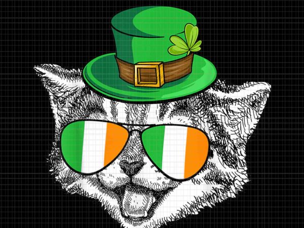 Cat irish flag st patrick’s day ireland png, cat irish png, cat patrick day png t shirt vector file