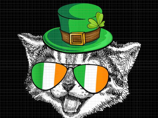 Cat irish flag st patrick’s day ireland png, cat irish png, cat patrick day png t shirt vector file