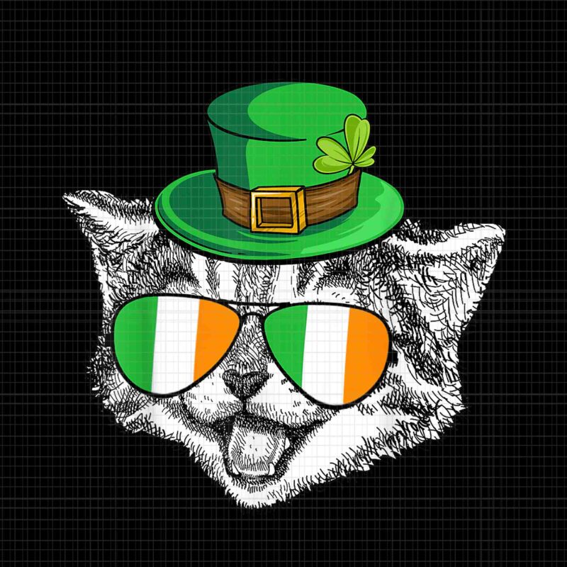 Cat Irish Flag St Patrick’s Day Ireland Png, Cat Irish Png, Cat Patrick Day Png