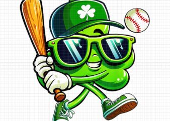 Shamrock Baseball St Patricks Day Png, Shamrock Baseball Png, Baseball Irish Png t shirt template vector