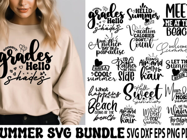 Summer svg bundle t shirt template vector