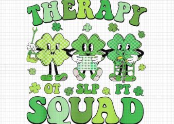 Retro therapy squad st patrick's day slp ot pt team shamrocks png, therapy squad png