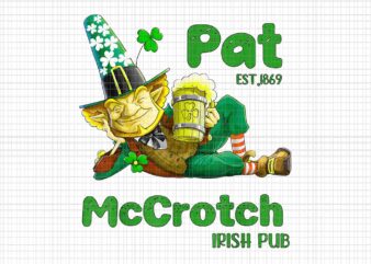 Pats mccrotch irish pub png, leprechaun funny st patrick's day png