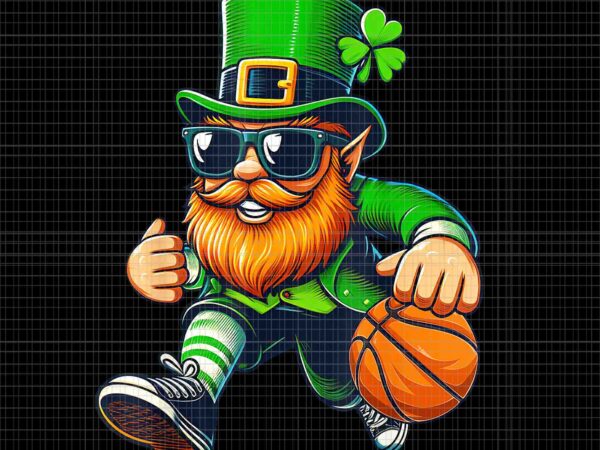 Leprechaun playing basketball st patrick’s day png, leprechaun basketball png t shirt vector graphic