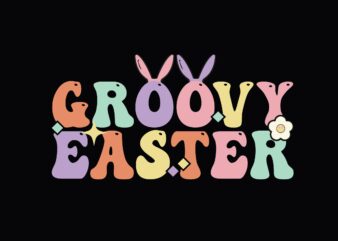 Groovy Easter t shirt design template