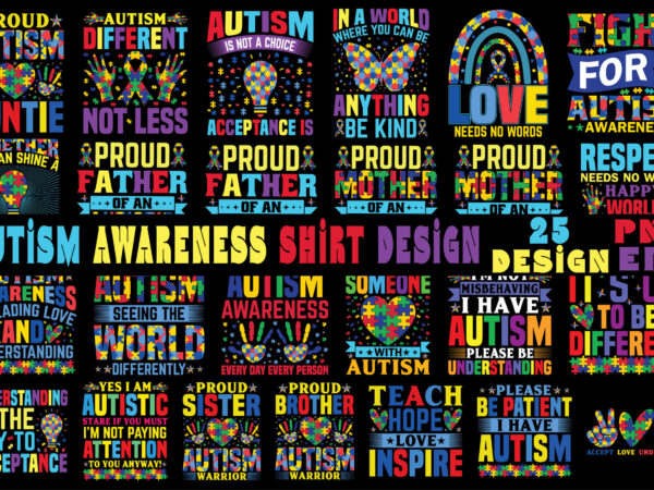 Autism awareness t-shirt designs bundle