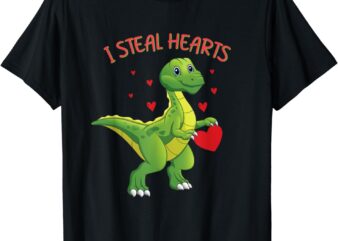 Valentine’s Day Dinosaur – I Steal Hearts – T-rex – Classic T-Shirt