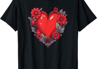 Valentines Day Women Men Kids Girls Cute Love Heart T-Shirt