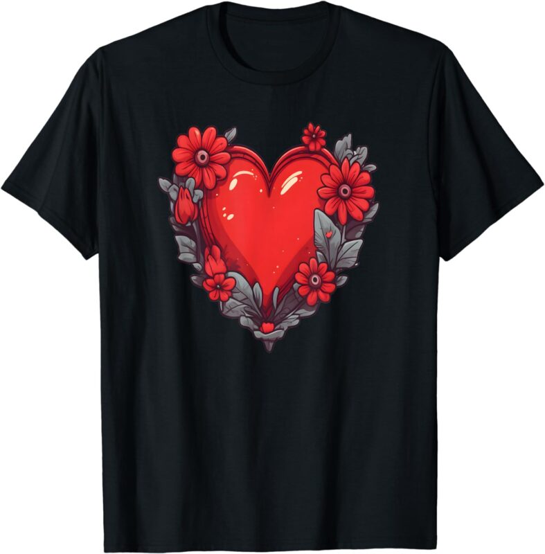 Valentines Day Women Men Kids Girls Cute Love Heart T-Shirt