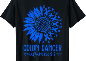 We wear blue colon cancer awareness colorectal cancer month t-shirt
