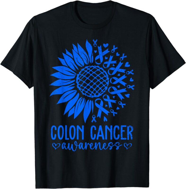 We Wear Blue Colon Cancer Awareness Colorectal Cancer Month T-Shirt