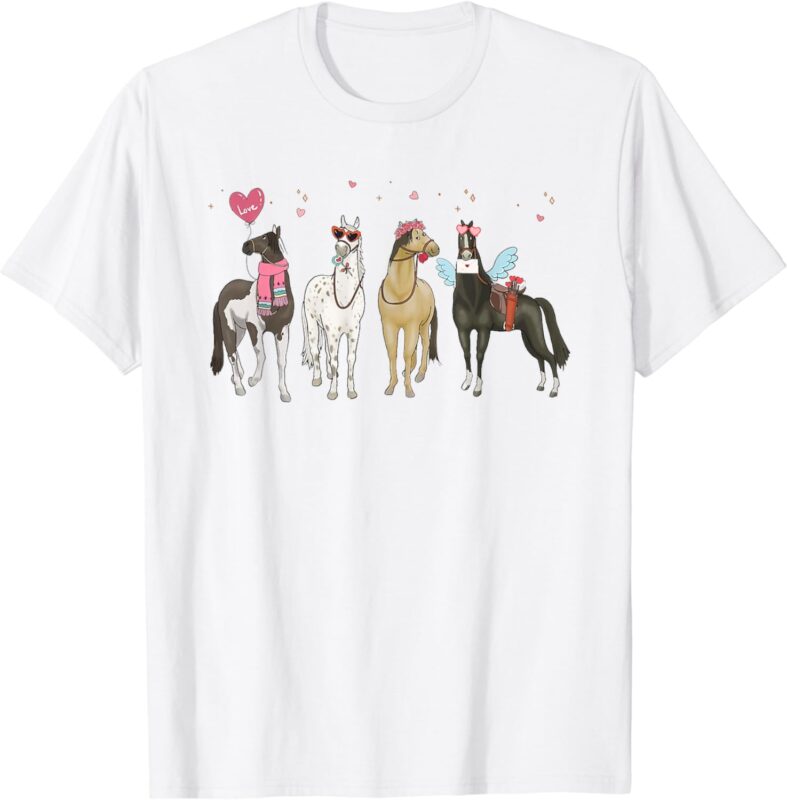 Women Horse Valentine’s Day Horse Lover Horse Mom T-Shirt