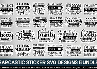 Sarcastic sticker svg bundle