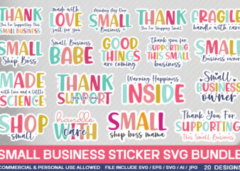 Small Business Sticker Svg Bundle t shirt template vector