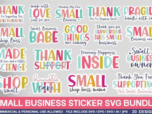 Small business sticker svg bundle t shirt template vector