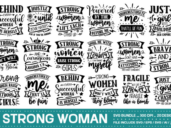 Strong woman svg bundle 20 designs