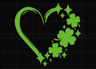 Heart Love Shamrock St Patrick’s Day Svg, Heart Irish Svg, Heart Shamrock Svg graphic t shirt