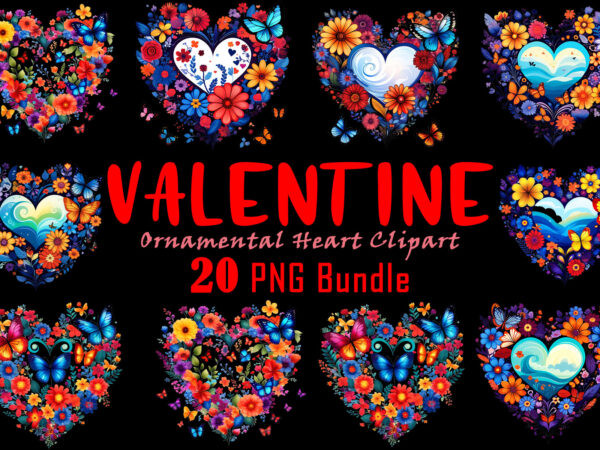 Valentines day boho heart illustration t-shirt design bundle