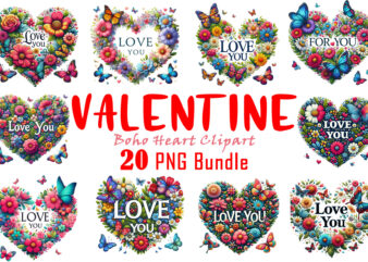 Love for Valentines Day Blooming Heart Illustration Clipart t shirt vector graphic