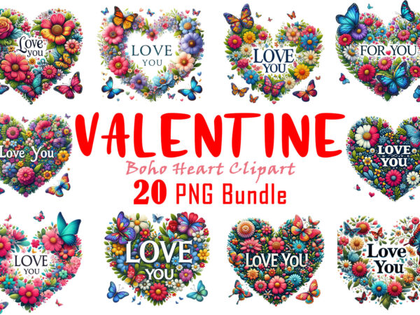 Love for valentines day blooming heart illustration clipart t shirt vector graphic