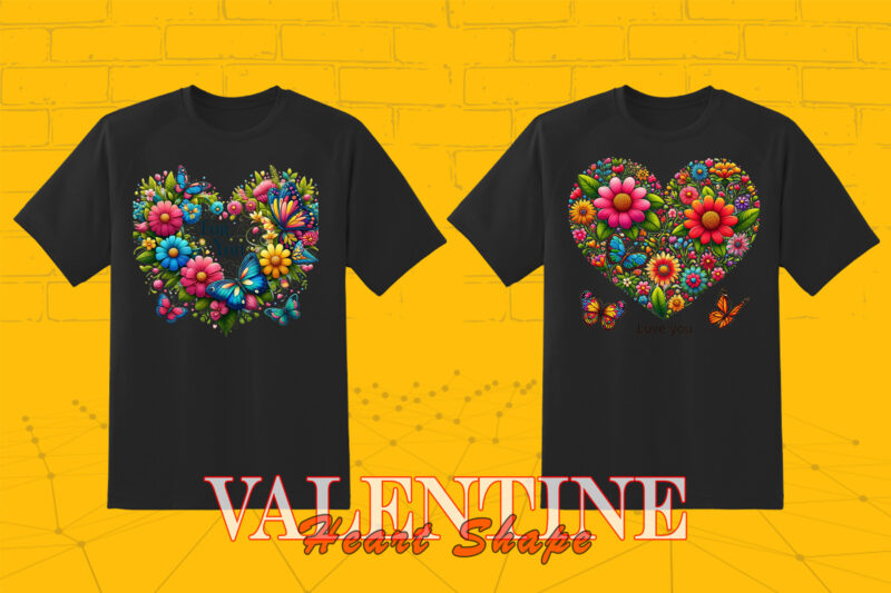 Valentines Day Blooming Heart punk Vibes Design Bundle