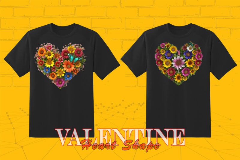 Flowerish Boho Heart Illustration T-shirt Clipart