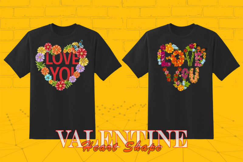 Valentines Day Boho Heart Illustration T-shirt Clipart crafted for Print on Demand websites