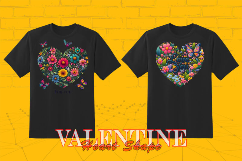 Valentines Day Blooming Heart punk Vibes Design Bundle