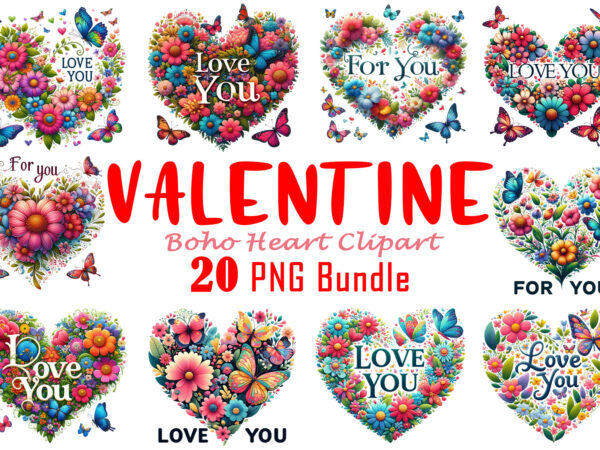 Valentines day blooming heart punk vibes design bundle Valentines day blooming heart punk vibes design bundle