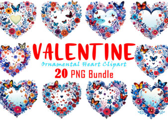 Passion Valentines Day Boho Heart Illustration T-shirt Graphics Bundle