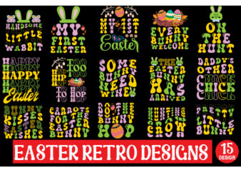 Easter retro designs bundle,happy easter svg png design, easter bunny svg design, kids easter svg design, easter shirt svg design, easter