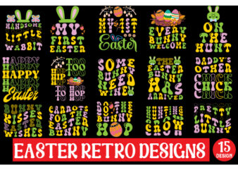 Easter retro designs bundle,Happy Easter SVG PNG design, Easter Bunny Svg design, Kids Easter Svg design, Easter Shirt Svg design, Easter