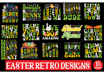Easter retro designs bundle,Happy Easter SVG PNG design, Easter Bunny Svg design, Kids Easter Svg design, Easter Shirt Svg design, Easter S